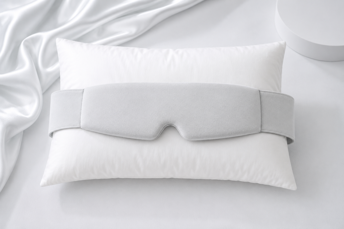 Maschera per il sonno Blackout GravityDream™ di aimDreams, copertura completa per oscurare e favorire il riposo.