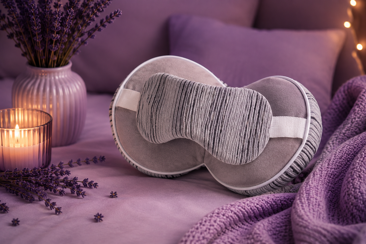 Cuscino relax DreamHug™ 2-in-1 di aimDreams, morbido e confortevole, ideale per un sonno rilassante e riposante.