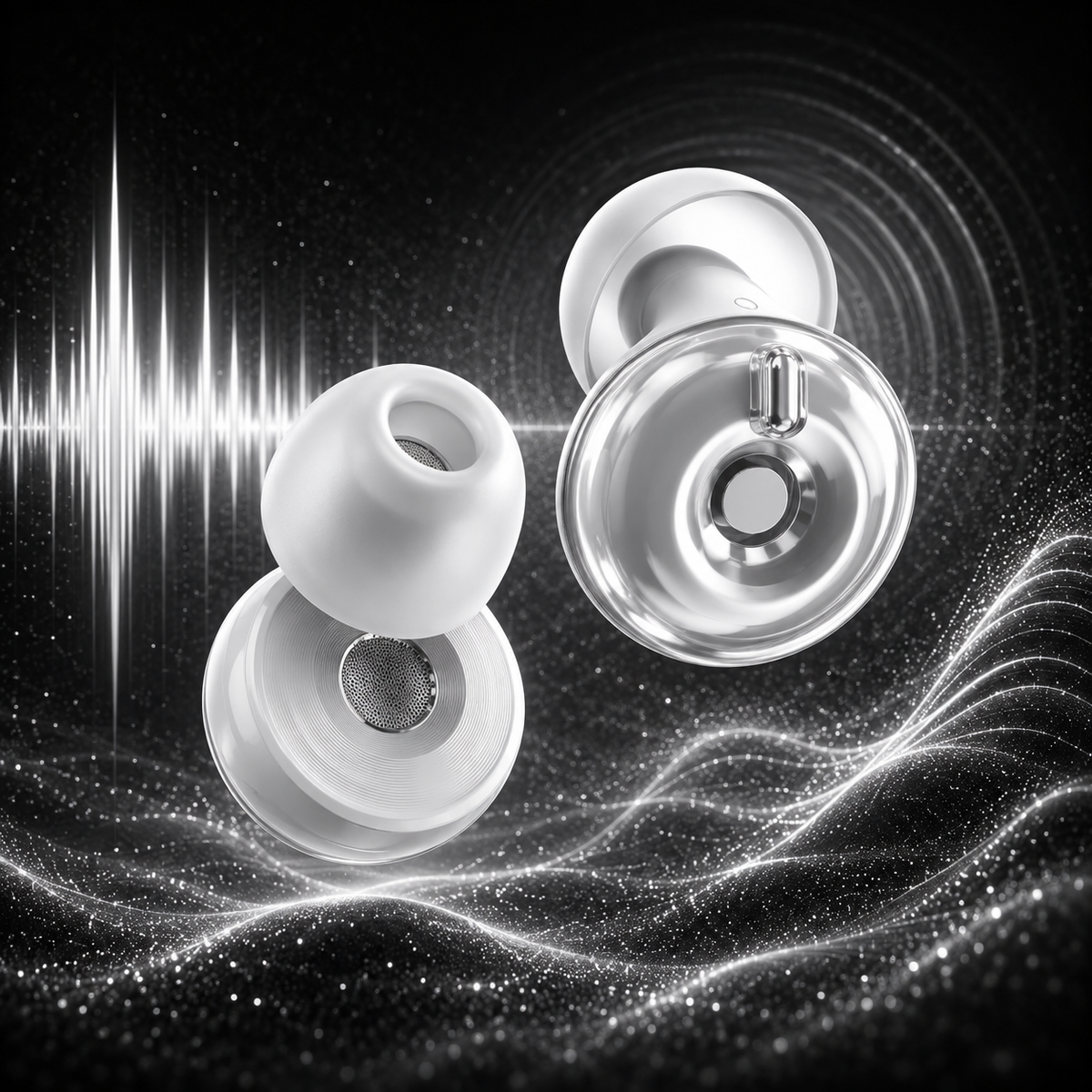 Tappi per le orecchie SoundShield™ di aimDreams, riduzione del rumore, design ergonomico, ideale per il sonno e il relax.