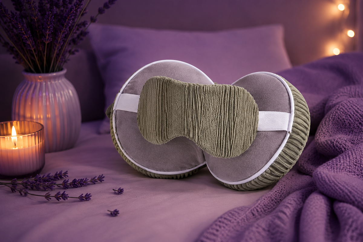 Cuscino relax DreamHug™ 2-in-1 sleep pillow di aimDreams, morbido e confortevole, ideale per un sonno riposante e rilassante.